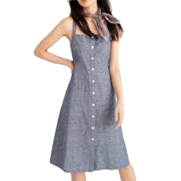 Madewell Chambray Button Front Dress - Picture 1 of 10